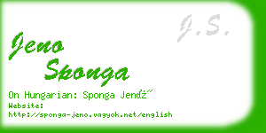 jeno sponga business card